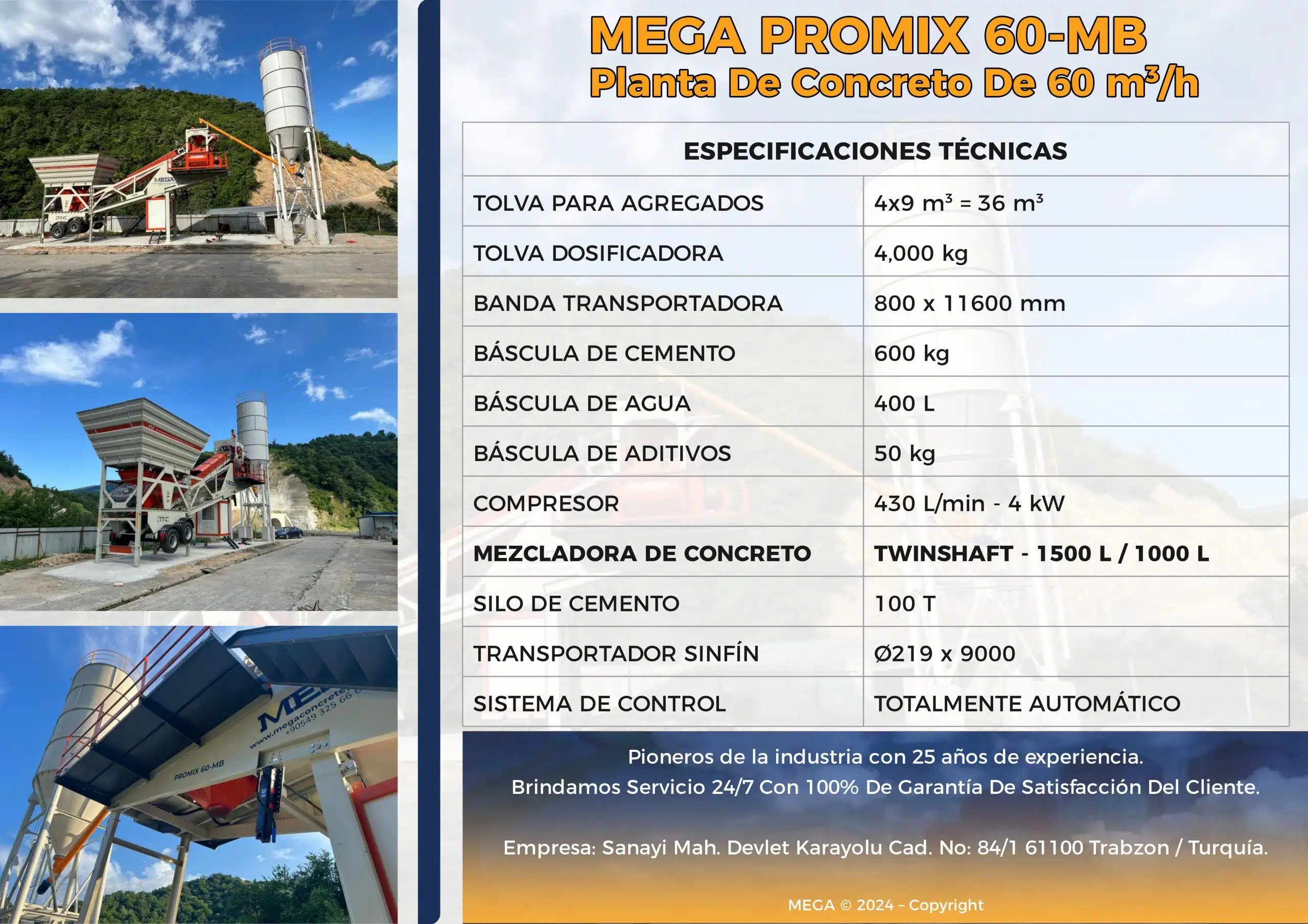 Especificacionec Tecnicas - Planta De Concreto Móvil De 60 m³-h