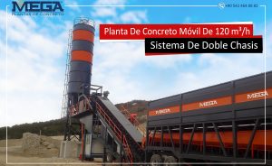 Planta De Concreto Móvil De 120 m3-h Sistema De Doble Chasis